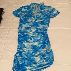 Sky blue tight fitted dress